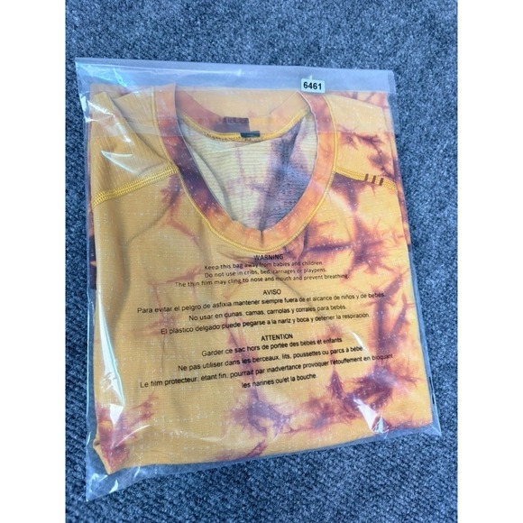Lululemon Metal Vent Tech Shirt Mens  Yellow Tie-Dye Short Sleeve Size Large - Picture 7 of 7